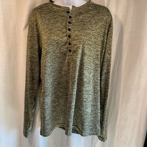 KUYIGO Men’s Soft Long Sleeve Athletic T-Shirt Size M Blackish-Green